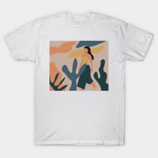 Walk in The Park, Minimalist Woman Art T-Shirt